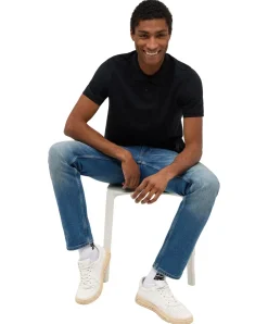 Mustang Poloshirt Palco schwarzes Baumwollhemd für Herren