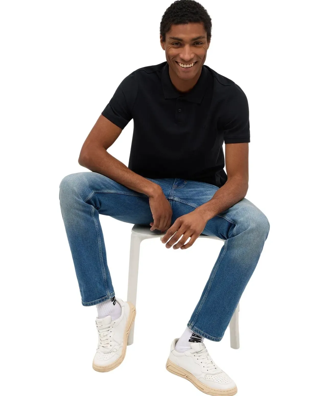 Mustang Poloshirt Palco schwarzes Baumwollhemd für Herren