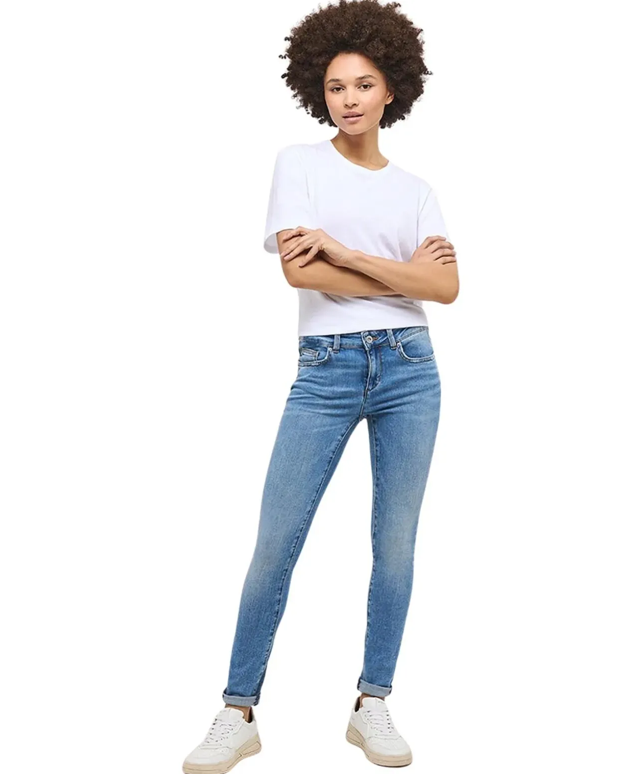 Mustang Quincy Skinny fit Jeans in hellblauer Waschung