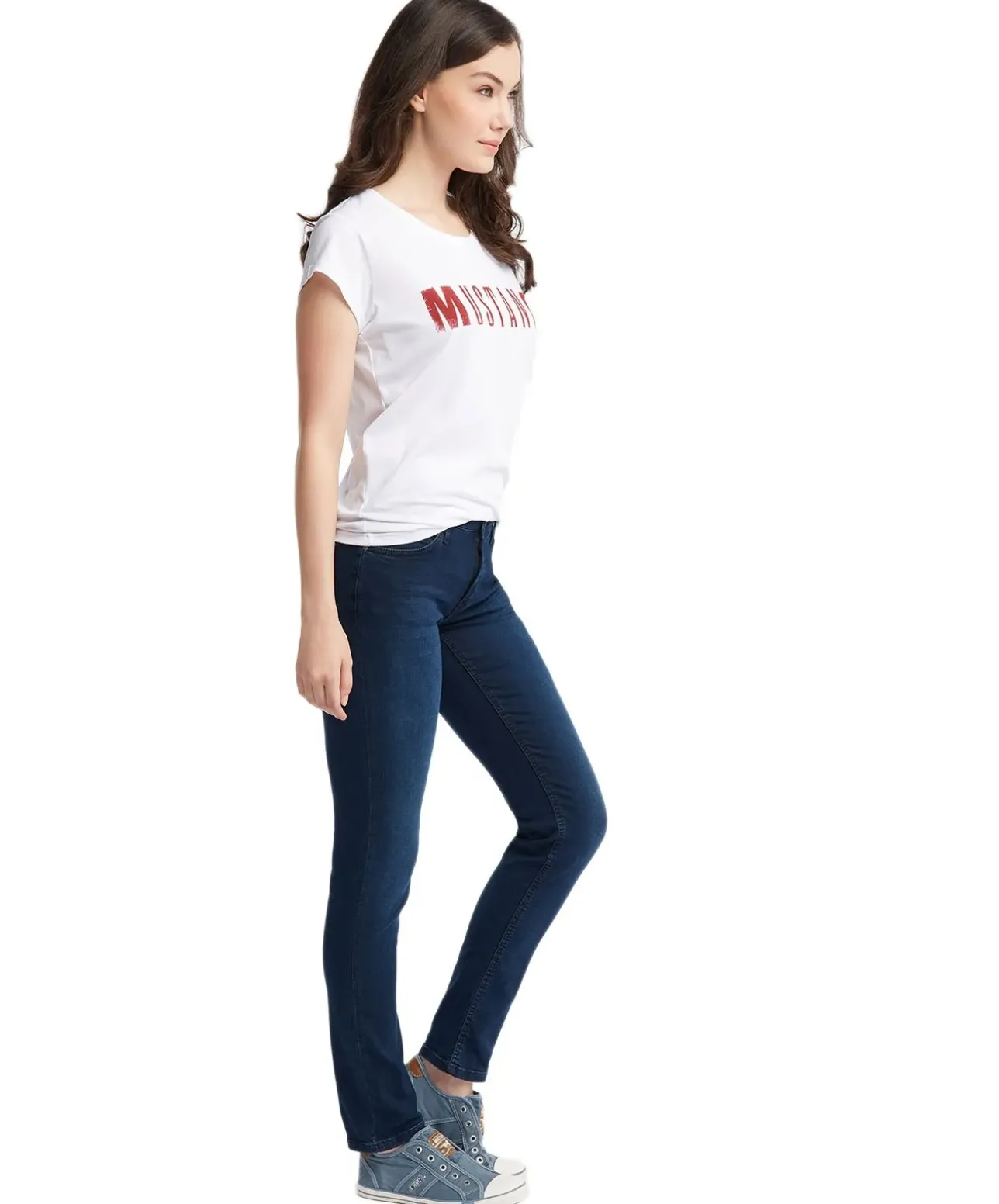 Mustang Sissy Slim Jeans in dunkler Stonewash-Optik