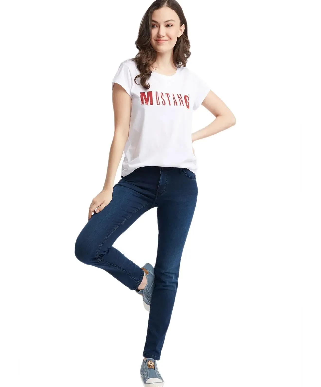 Mustang Sissy Slim Jeans in dunkler Stonewash-Optik