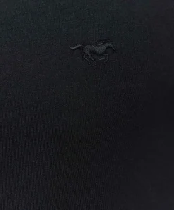 Mustang T-Shirt Allen 2er Pack in Schwarz