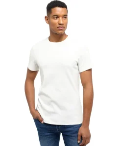 Mustang T-Shirt aus Baumwolle Allen C Basic in Weiß