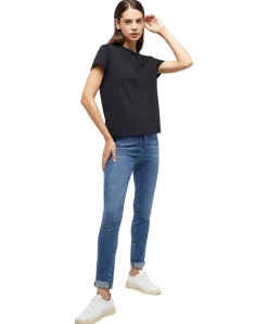 Mustang T-Shirt aus Baumwolle Ada in Schwarz