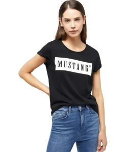 Mustang T-Shirt mit Logo Alma in Schwarz