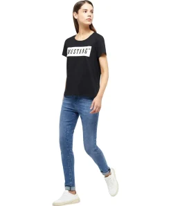 Mustang T-Shirt mit Logo Alma in Schwarz