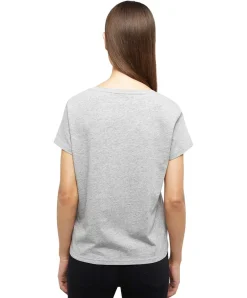 Mustang T-Shirt mit Printlogo Alma in Grau Melange