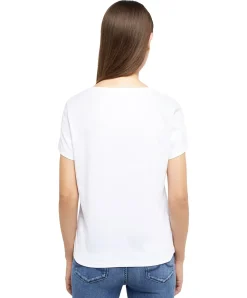 Mustang T-Shirt mit Printlogo Alma in Weiß