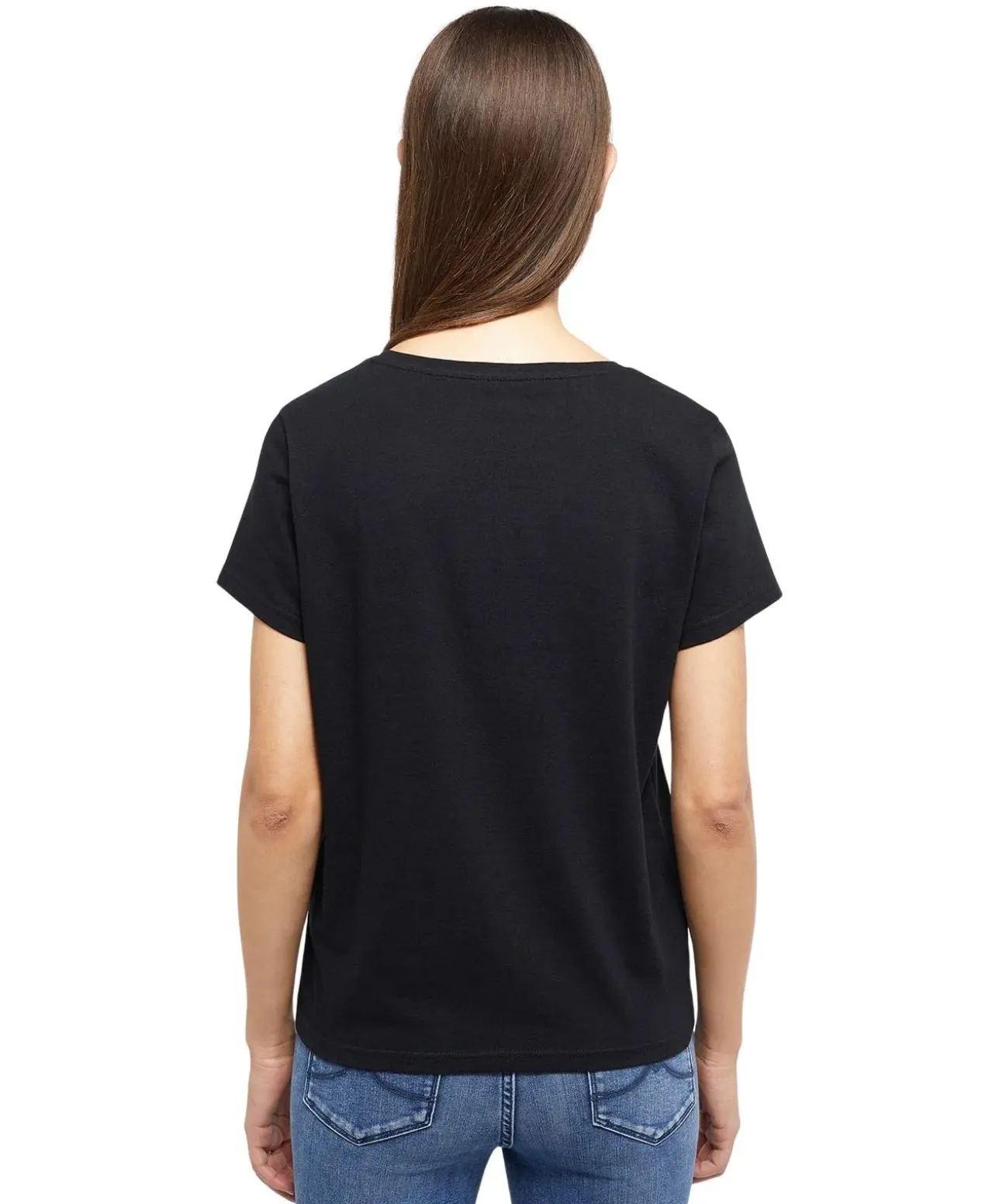 Mustang T-Shirt mit Printlogo Alma in Schwarz