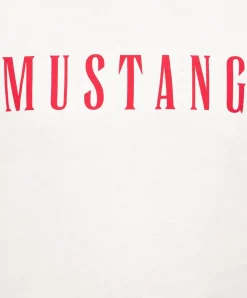 Mustang T-Shirt Print Austin in Cannoli Cream Färbung