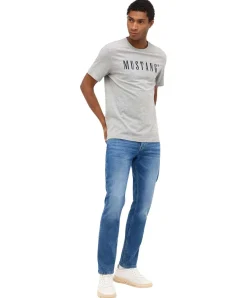 Mustang T-Shirt Print Austin in grauer Färbung