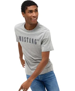 Mustang T-Shirt Print Austin in grauer Färbung