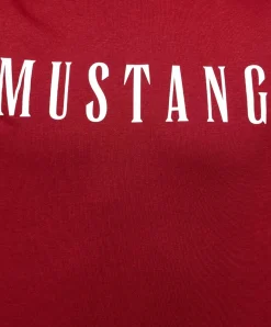 Mustang T-Shirt Print Austin in roter Syrah Färbung