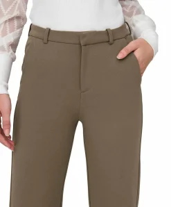 ONLY Hose Raffy-Yo in Braun mit geradem Bein