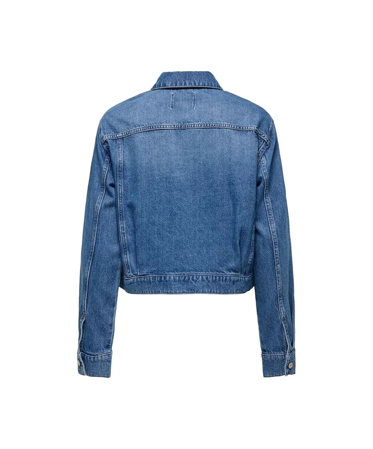 ONLY Jeansjacke Lumi mit Fly-Away Kragen in Mittelblau