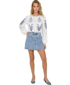 ONLY Jeansrock Amazing in Stone-Waschung mit Knopfleiste