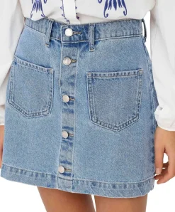 ONLY Jeansrock Amazing in Stone-Waschung mit Knopfleiste