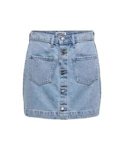 ONLY Jeansrock Amazing in Stone-Waschung mit Knopfleiste