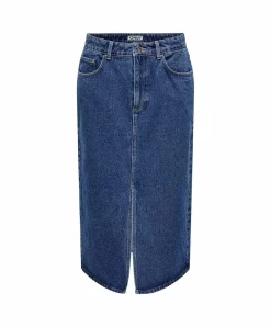 ONLY Jeansrock Bianca in Mittelblau mit Schlitz