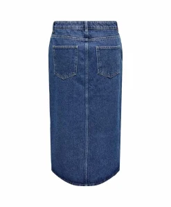 ONLY Jeansrock Bianca in Mittelblau mit Schlitz