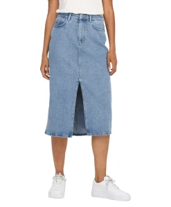 ONLY Jeansrock Bianca in Stone-Waschung mit Schlitz