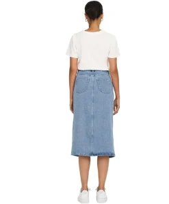 ONLY Jeansrock Bianca in Stone-Waschung mit Schlitz