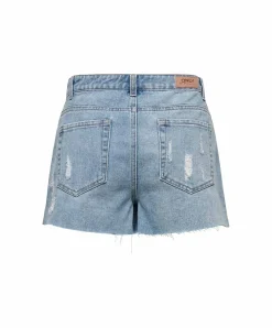 ONLY Jeansrock Texas in Mittelblau mit Abnutzungsdetails
