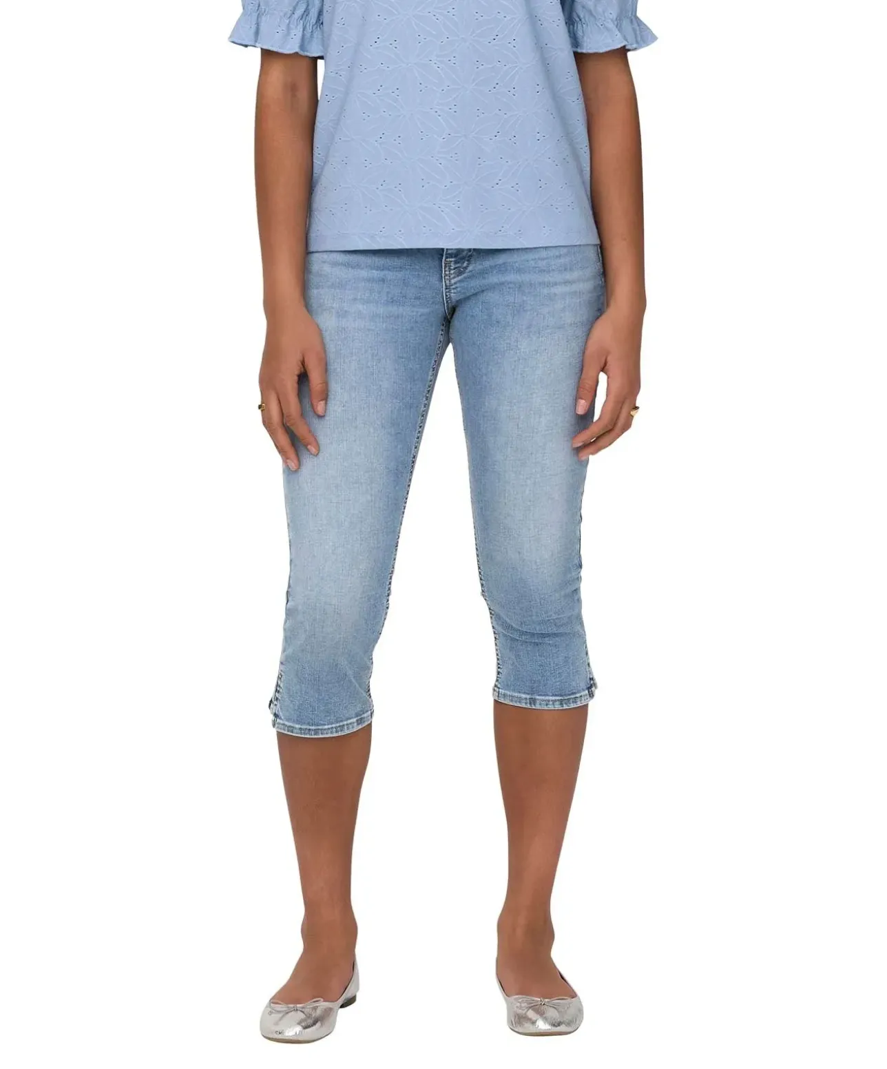 ONLY Jeansshorts Blush in Blau mit Skinny Fit