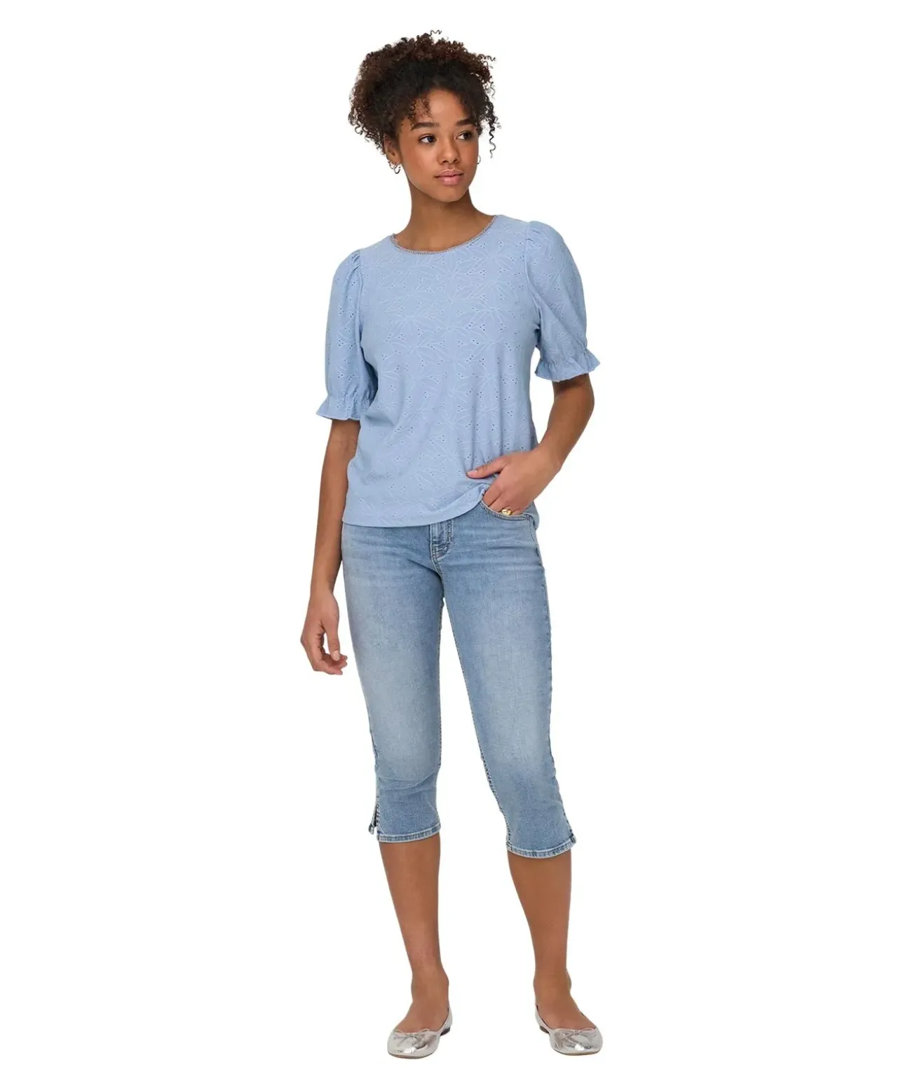 ONLY Jeansshorts Blush in Blau mit Skinny Fit