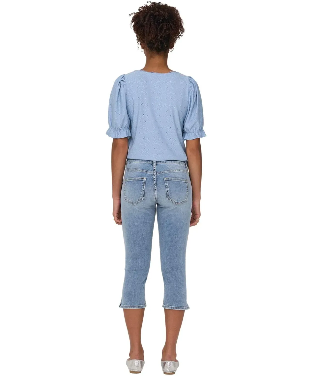 ONLY Jeansshorts Blush in Blau mit Skinny Fit