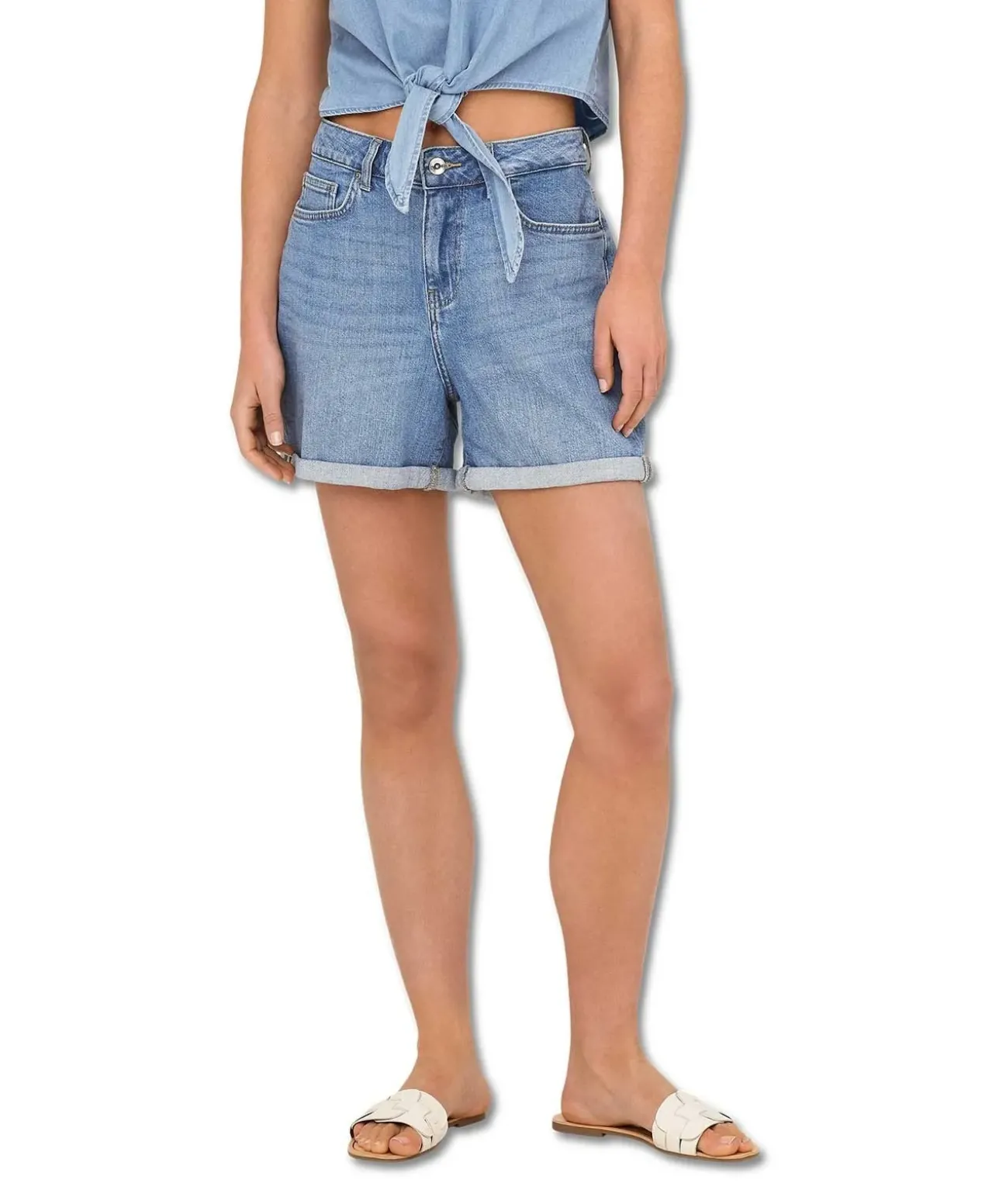 ONLY Jeansshorts Josephine in Hellblau im Bermuda-Stil