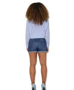 ONLY Jeansshorts Josephine in mittelblau im Bermuda-Stil