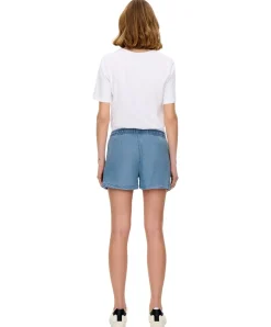 ONLY Jeansshorts Pema in Blau mit Kordelzug