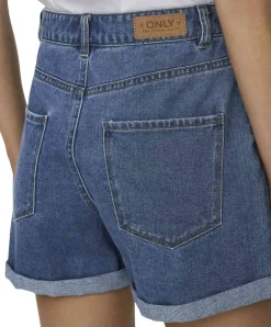 ONLY Jeansshorts Vega in Blau mit hohem Bund