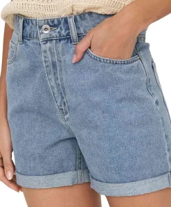 ONLY Jeansshorts Vega mit hoher Taille in Hellblau