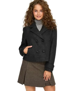 ONLY Kurzjacke Freja mit Revers in Dunkelgrau