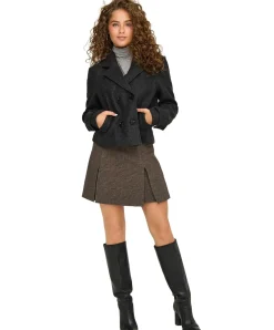 ONLY Kurzjacke Freja mit Revers in Dunkelgrau