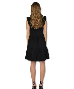 ONLY Sommerkleid May in Schwarz mit Rüschen