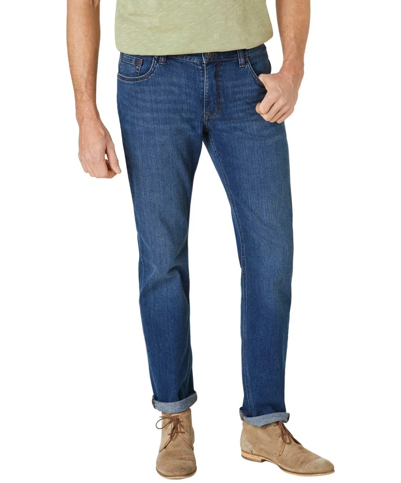 Paddocks Ben Jeans Straight Fit in blauer Waschung