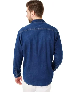 Paddocks Jeanshemd in Indigoblau mit Western-Look