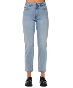 Pieces Bella knöchellange Jeans in Stonewash mit hohem Bund