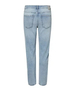 Pieces Bella knöchellange Jeans in Stonewash mit hohem Bund