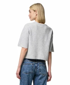 Pieces Cardigan Silly mit Rundhals in Grau