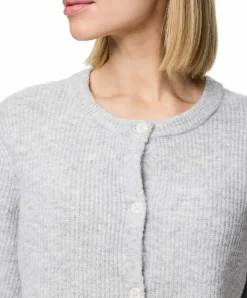 Pieces Cardigan Silly mit Rundhals in Grau