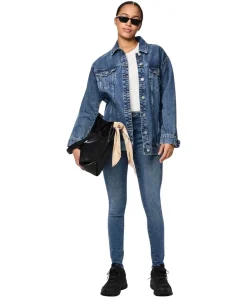 Pieces Dana Jeans Skinny Fit in Mittelblau