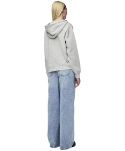 Pieces Hoodie Zip Chilli in Hellgrau