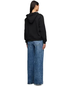 Pieces Hoodie Zip Chilli in Schwarz