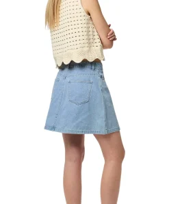 PIECES Jeansrock in A-Linie aus hellblauem Denim