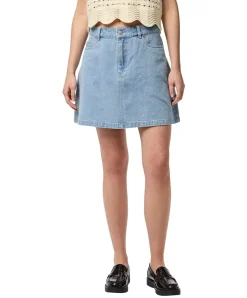 PIECES Jeansrock in A-Linie aus hellblauem Denim
