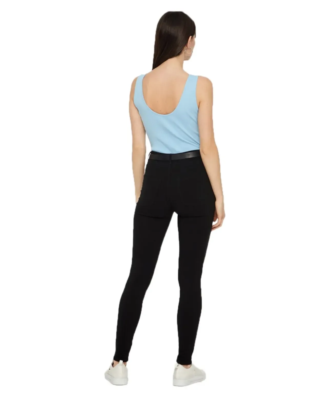 Pieces Jeggings mit hohe Taille in Schwarz